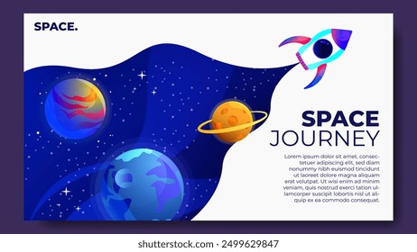 Space journey website design in modern and gradient style