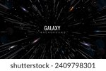 Space jump background. Conceptual vector illustration. Fast moving lights. Supersonic travel. Hyperspace Jump backdrop.