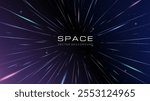 Space jump background. Starlight and starburst. Cosmos and space. Galaxy and universe. Fantasy and imagination. Metaverse and cyberspace, virtual reality. 3D vector illustration