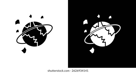 Space junk icon concept, vector illustration