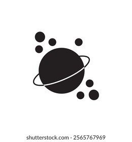 Space junk icon Vector flat thin line illustration