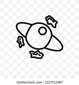 Space junk vector linear icon isolated on transparent background, Space junk transparency concept can be used for web and mobile