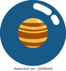 Space jupiter, illustration, vector on white background.