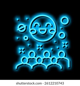 space kids party neon light sign vector. space kids party illustration