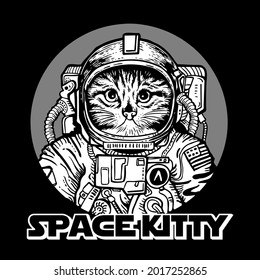 Space Kitty Astronaut Cat Illustration