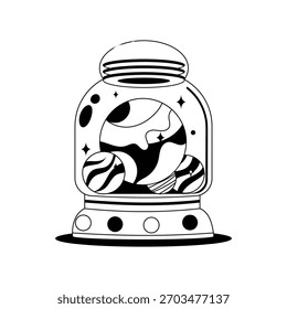 Space Lab Outline Illustration Archivo EPS 10