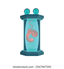Space laboratory capsule with embryo on white background