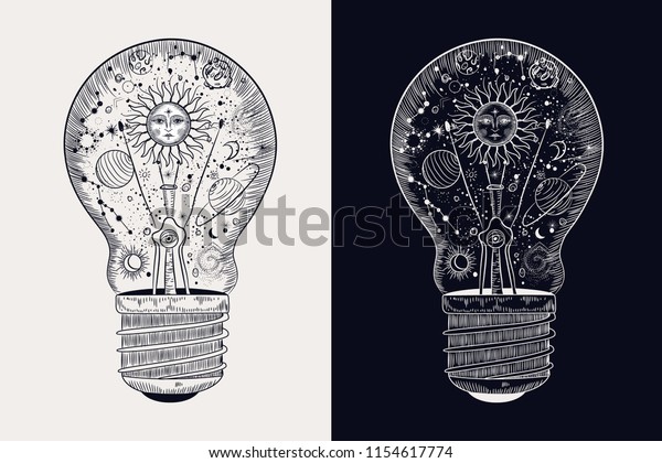 \
space in the lamp. sketch for printing on\
clothes. style\
engraving