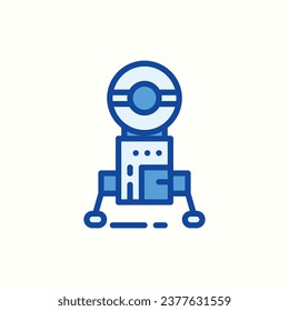 space lander blue icon, isolated icon in light background, perfect for website, blog, logo, graphic design, social media, UI, mobile app