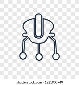 Space Lander concept vector linear icon isolated on transparent background, Space Lander concept transparency concept in outline style