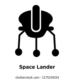 Space Lander icon vector isolated on white background, logo concept of Space Lander sign on transparent background, filled black symbol