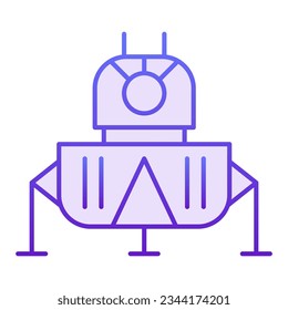 Space landing module flat icon. Cosmos violet icons in trendy flat style. Spacecraft gradient style design, designed for web and app. Eps 10