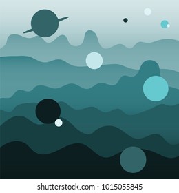 Space Landscape Background. Vector Illustration.