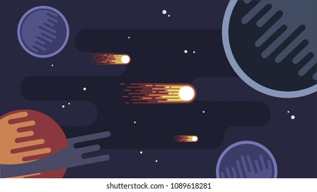 Space Landscape Background. Vector Illustration.