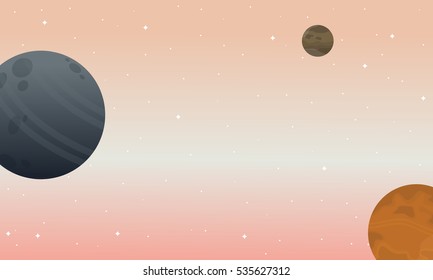 Space landscape backgrunds vector illustration