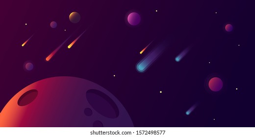 Space landscape. Space beauty vector backround for web. the depths of cosmos.