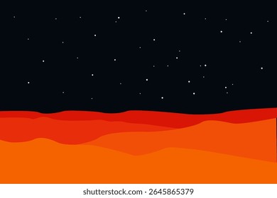 Space Landscape Mars Orange Sand