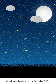 Space landscape with and moon