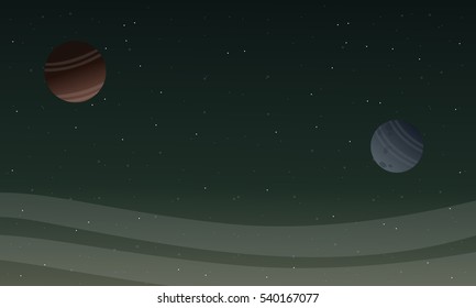 Space landscape with planet backgrunds