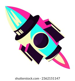 space launch spaceship icon isolated illustration