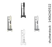 Space launch vehicle at launch. Space technology single icon in cartoon,black style vector symbol stock illustration web.