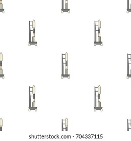 Space launch vehicle at launch. Space technology single icon in cartoon style vector symbol stock illustration web.
