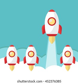 Space leader rocket launch vector eps 10