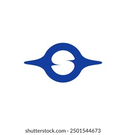 Space letter S orbital logo, vector simple symbol