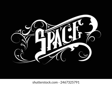SPACE lettering custom style design