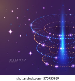 Space light rings. Technology abstract background. Business presentation concept.