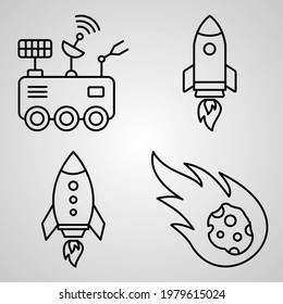 Space Line Icon Set Collection of Vector Symbol in Trendy Outline Style
