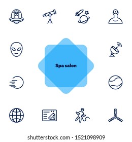 Space line icon set. Rocket, alien, Earth. Progress concept. Can be used for topics like astronomy, space navigation, science, planets