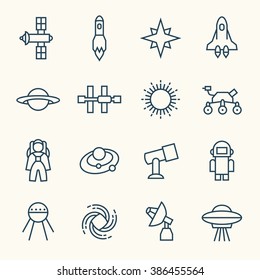 Space line icons
