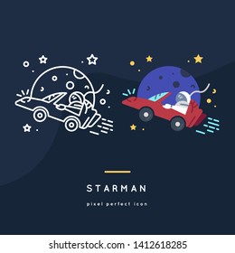 Space  Line Icons in two style variations 