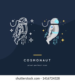Space  Line Icons in two style variations 