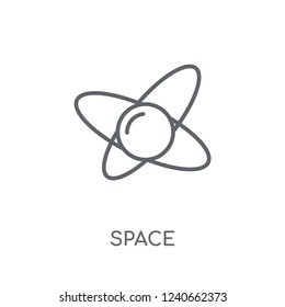 Space linear icon. Modern outline Space logo concept on white background from ASTRONOMY collection. Suitable for use on web apps, mobile apps and print media.