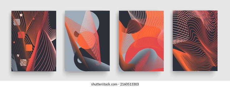 Space lines modern design for banner, cover, card. Music set geometric shapes with wave line , circle, square. Dynamic illustration abstract art.