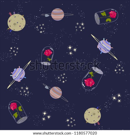 Space Little Prince Vector Image Planets Stock Vector Royalty Free