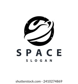 Space logo modern design planet template illustration simple circle inspiration model