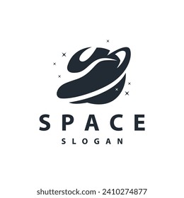 Weltraumlogo Modernes Design Planeten-Vorlage Illustration einfaches Kreislaufinspirierungsmodell
