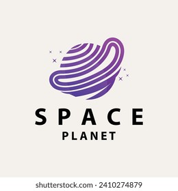 Space logo modern design planet template illustration simple circle inspiration model
