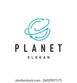 Space logo modern design planet template illustration simple circle inspiration model