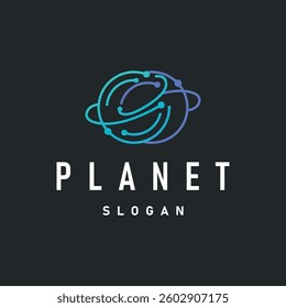 Space logo modern design planet template illustration simple circle inspiration model