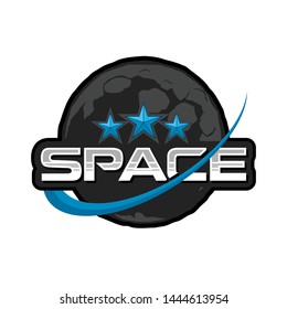 Space logo with moon and stars 