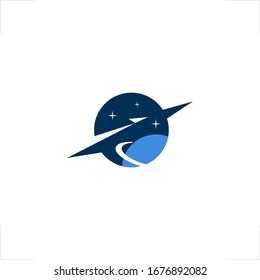 space logo planet design rocket