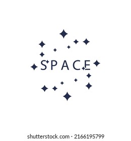 Space Logo Using Star And Planet Icon 