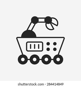 Space machine robot icon