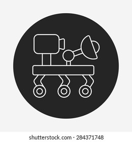 Space machine robot line icon