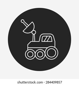 Space machine robot line icon