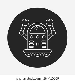 Space machine robot line icon